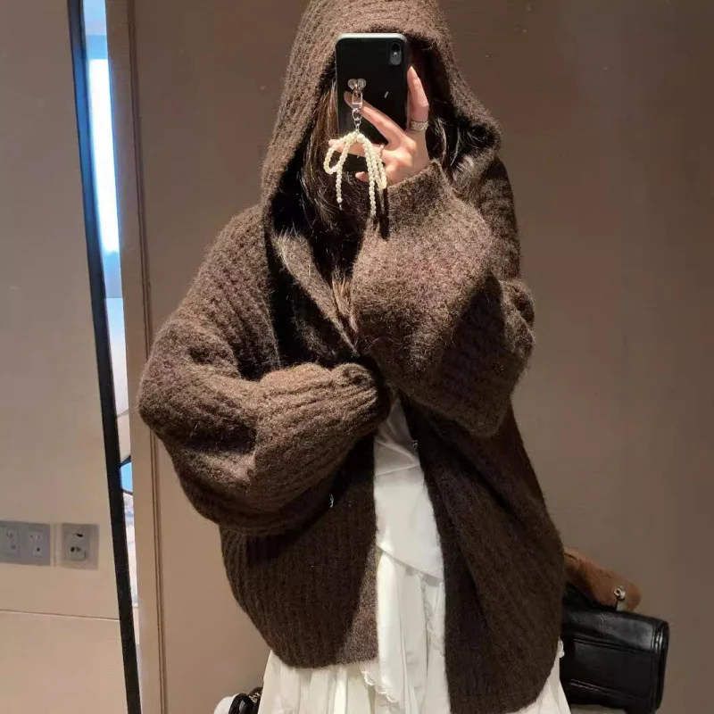 

Длинные кардиганы в стиле кавайи для женщин, весенние, винтажные, асимметричные, в богемном стиле, премиум-класса, гайару, с меховой отделкой, крупной вязки, удлиненные, приталенные, однотонные, облегающие