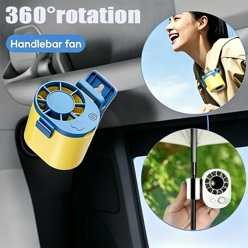 Clip-On Car Fan 360° Rotatable 100-Speed Multi-Scene Portable Fan Long Service Life Lightweight USB Rechargeable