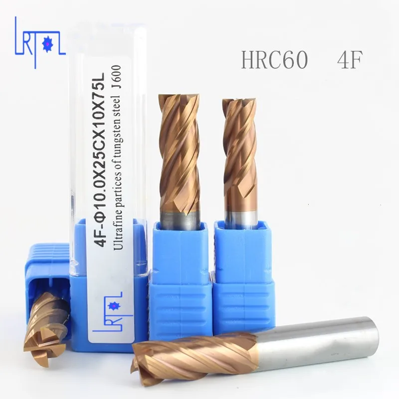 

HRC60 Diameter 4-20 Length 50-150mm 4 Four Flutes Carbide Coating End Mill for CNC Machine Milling Cutter Drill Bit