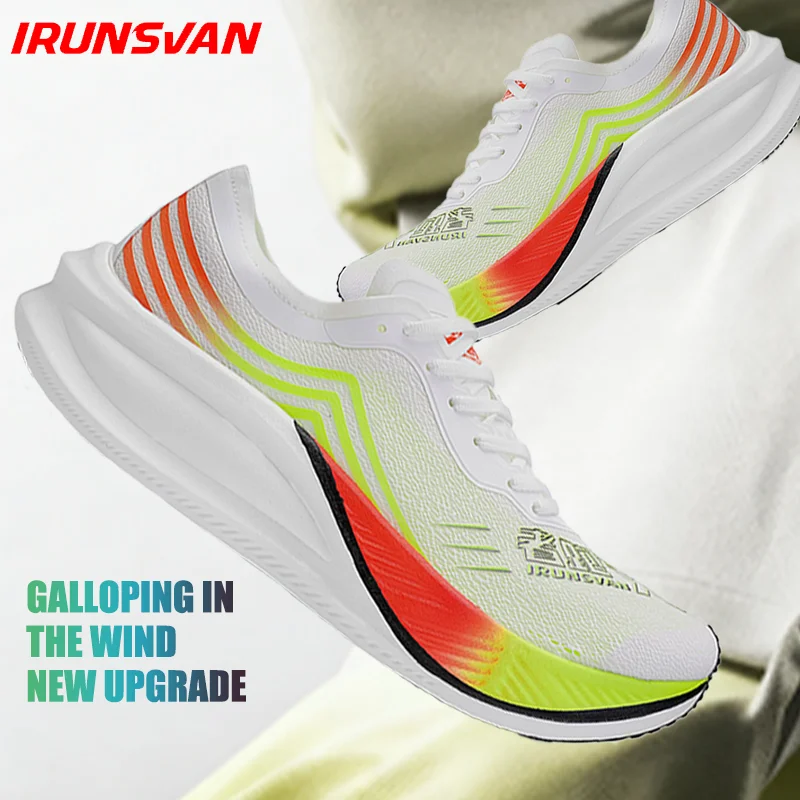 

IRUNSVAN Marathon Racing Carbon Plate Men's Running Shoes Ultra Light Shock Absorption Training Women's Sports Shoes