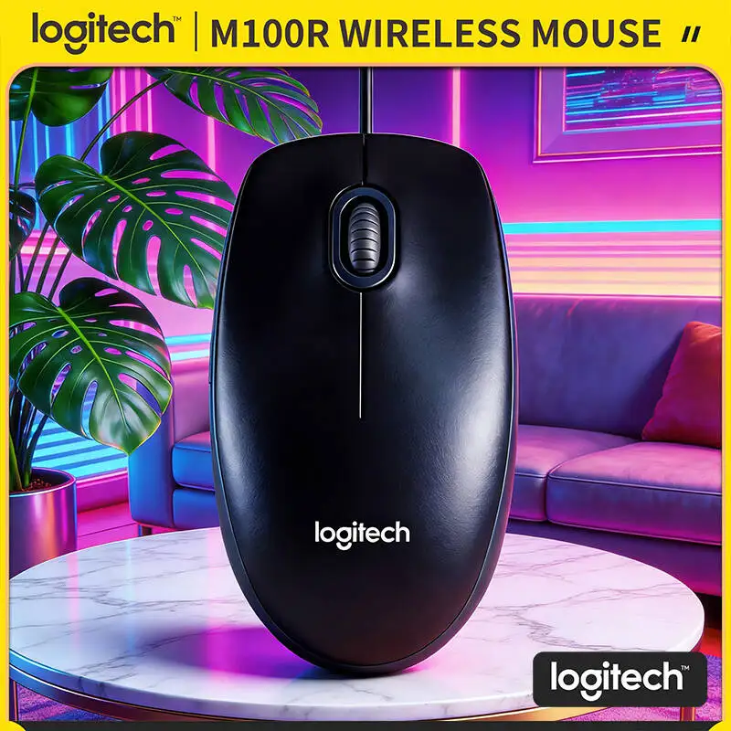 

Эргономичная проводная мышь Logitech M100R, 1000 DPI, для левшей и правшей, кабель 1,8 м, для офиса, дома, школы, Windows, Mac, Linux