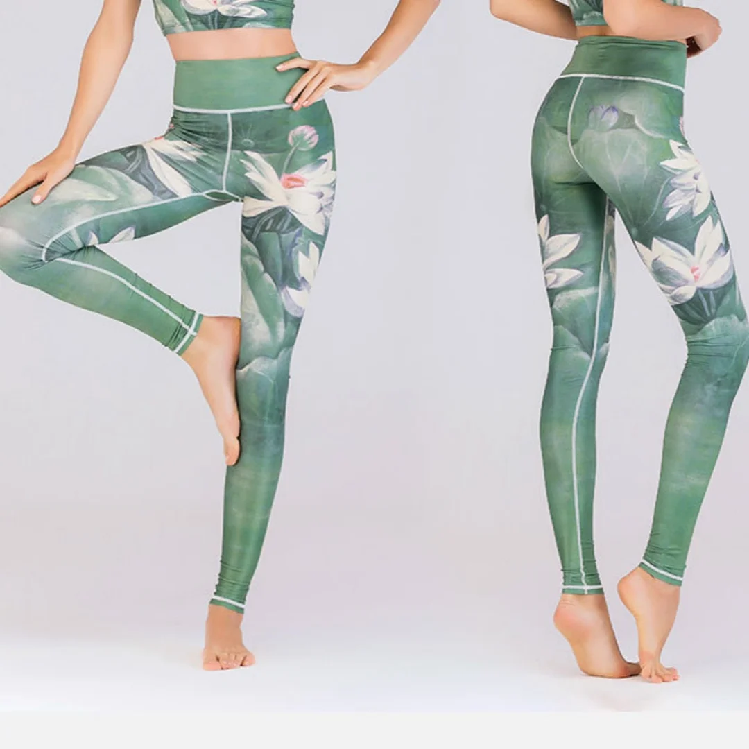 

Женские длинные леггинсы для фитнеса и йоги с цветочным принтом, удобные и мягкие, с высокой талией, подходят для занятий спортом на открытом воздухе и танцев.