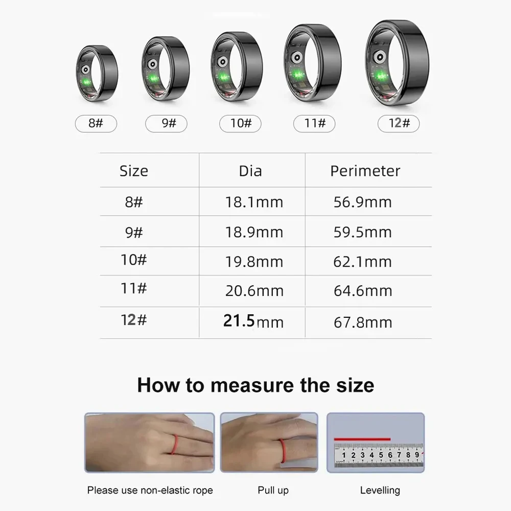 New Upgraded RS1 SmartRing women men Heart Rate Sport Fitness  Reminder Photo Taking Sports Waterproof SmartRing For Android IOS