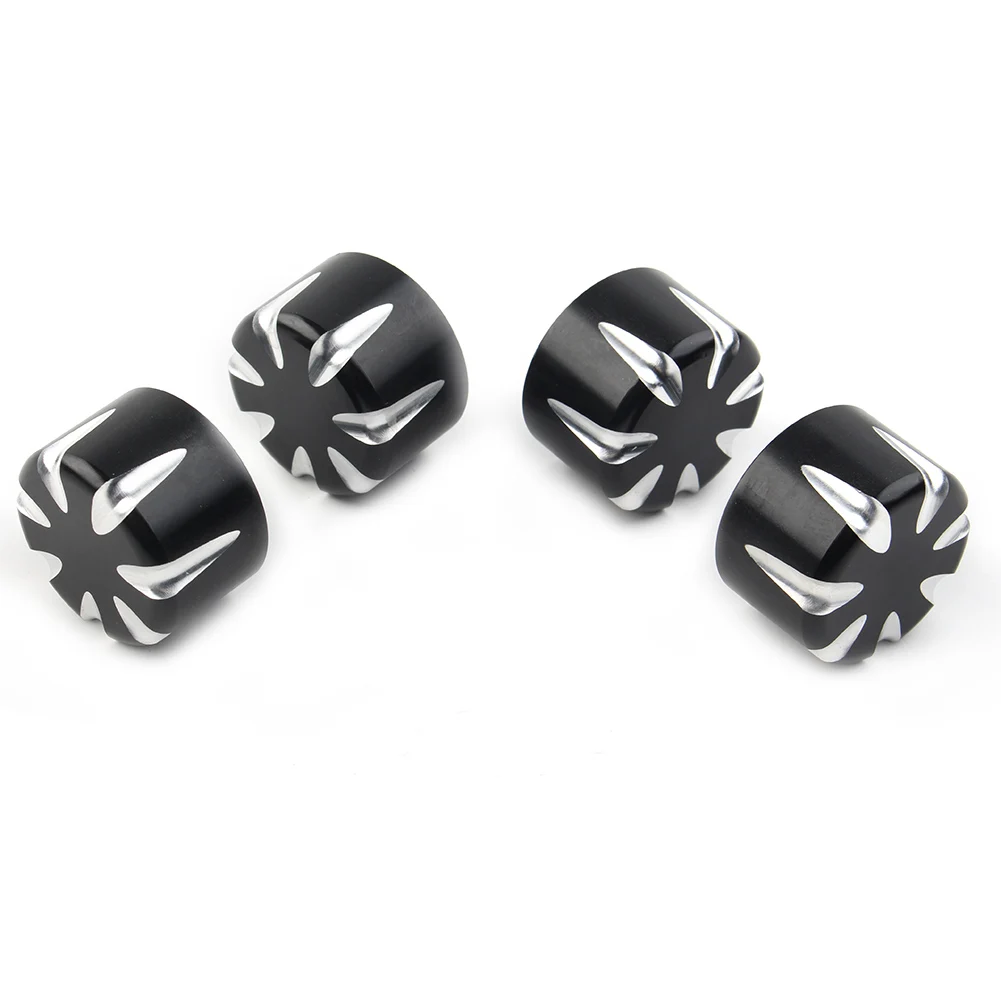 4pcs Black Motorcycle Engine Screw Topper Cover Head Bolt Caps For Harley Davidson XL883 Softail Dyna Sportster Aluminum Alloy