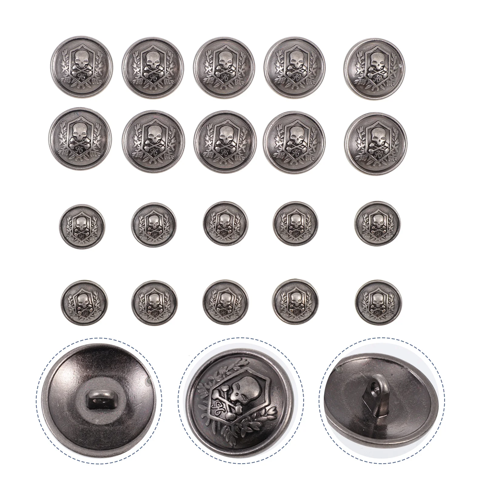 

20Pcs Metal Buttons Alloy Durable Round DIY Unique Decorative Buttons for Sewing Coat Sweater Jacket Accessories