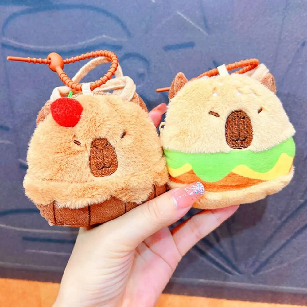 Capybara Capybara Plush Coin Purse Bathe Hamburg Capybara Plush Keychain Stuffed Animal Capybara Plush Wallet Backpack Decor