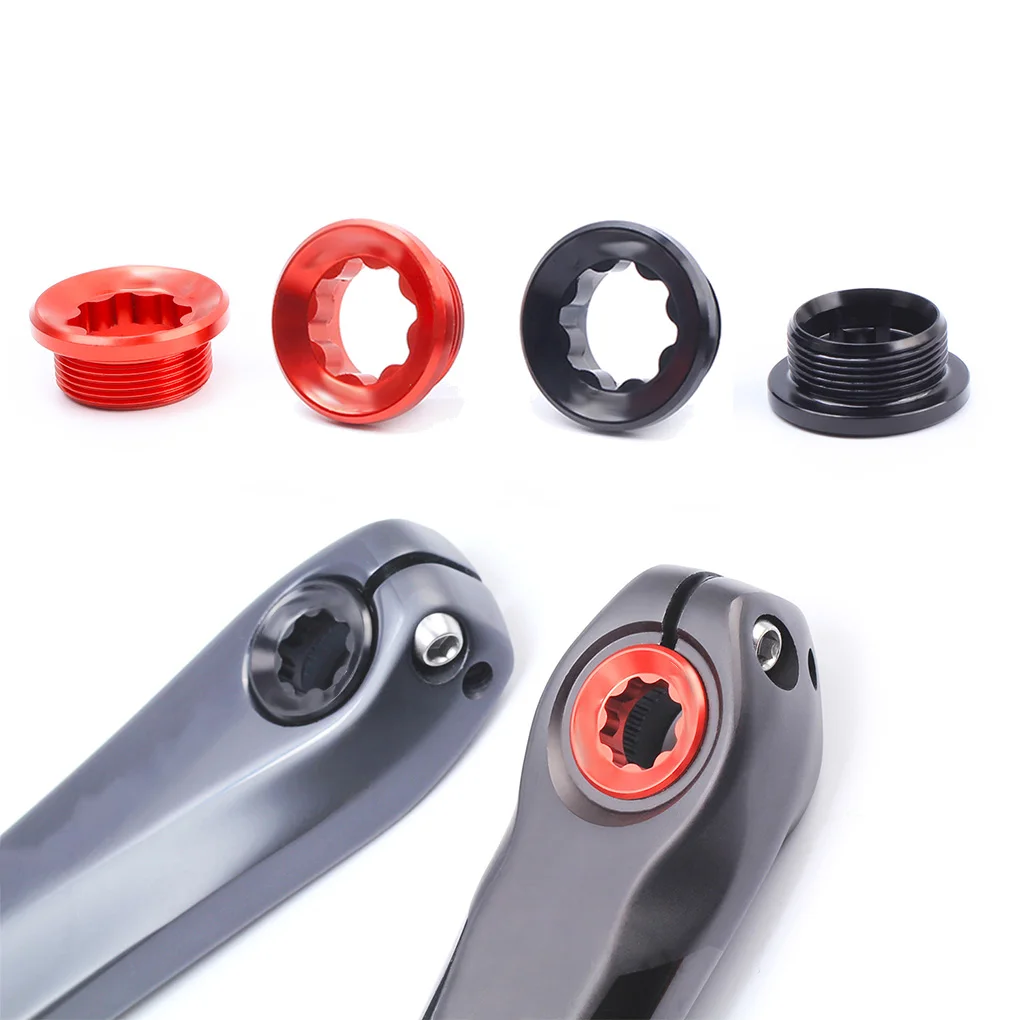 RISK Bottom Bracket Bolts Aluminum Alloy Rustproof Chainwheel Cranks Cover Cycling Cups Lid Red Crank Cover/ Tool