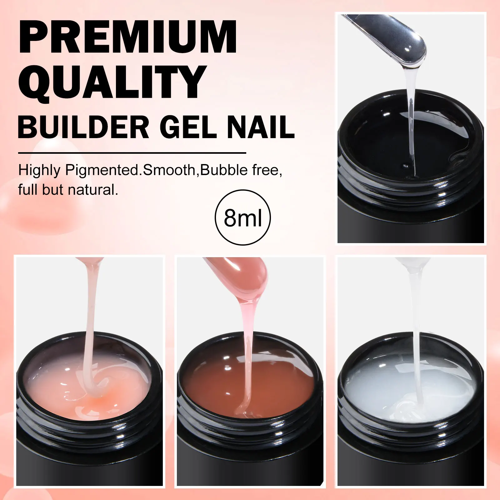 14 قطعة عارية الوردي سريعة تمديد جيل للأظافر عدة ، 6 واط مسمار مصباح ، قاعدة معطف فوقي وأدوات الأظافر ، UV LED مسمار الفن للنساء الفتيات DIY بها بنفسك #3