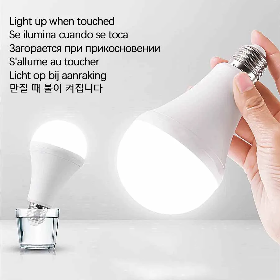 LED Emergency Bulb Detachable Outdoor Rechargeable Bulb 18650 Battery AC85-265V Multifunctional Household Portable Lamp