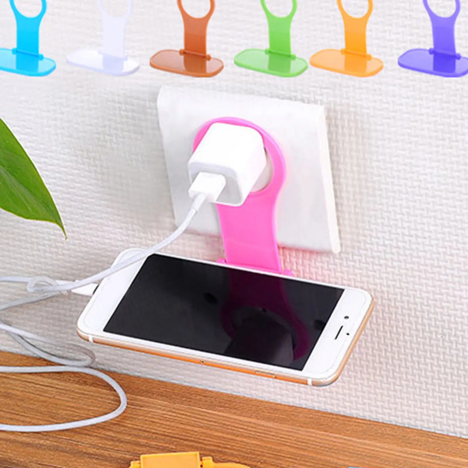 8Pcs Folding Wall Phone Hook Lightweight Portable Charging Support Stand for Smartphones Tablets Cameras Mp3 Players Home Office - view 5