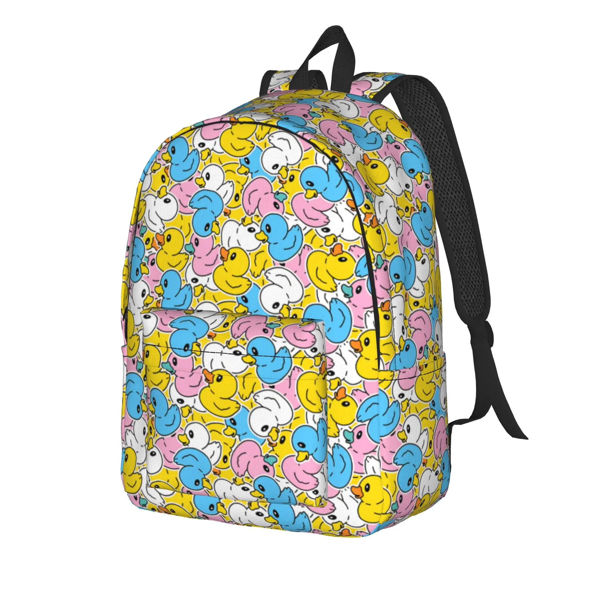 Duck seamless pattern rubber duck Backpack Teen  Durable Backpacks Polyester Kawaii School Bags Hiking Designer Rucksack