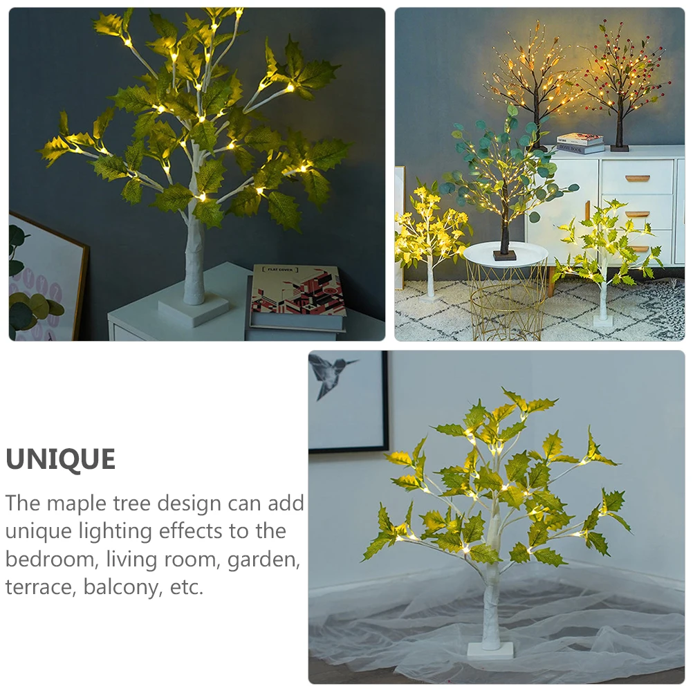 

LED Maple Tree Shape Lamp Decorative Bonsai Night Light for Bedroom Living Room Garden Balcony Plastic Material Low