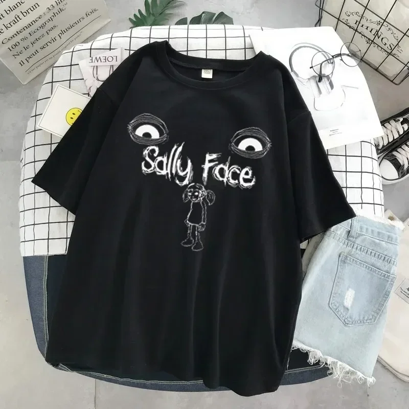 Sally Face T Shirt Women Funny Harajuku Short Sleeve T-shirt Summer Fashion Casual Tees Print Oversized T shirt Street Clothes