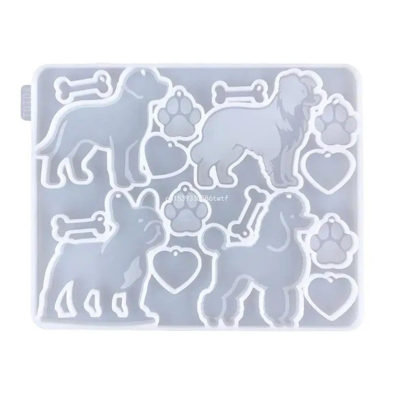 

Flexible Pendant Mold Craft Molds Dog Series Silicone Keychain Mould Crafting Accessories Present for Crafting Lover Dropship