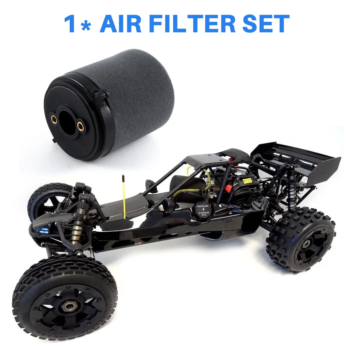 Luchtfilter Set Fit voor 1/5 HPI KM ROVAN Baja 5B 5T 5SC voor 23Cc 26Cc 29Cc 30.5Cc 32Cc 36Cc Motor voor Rovan King Motor