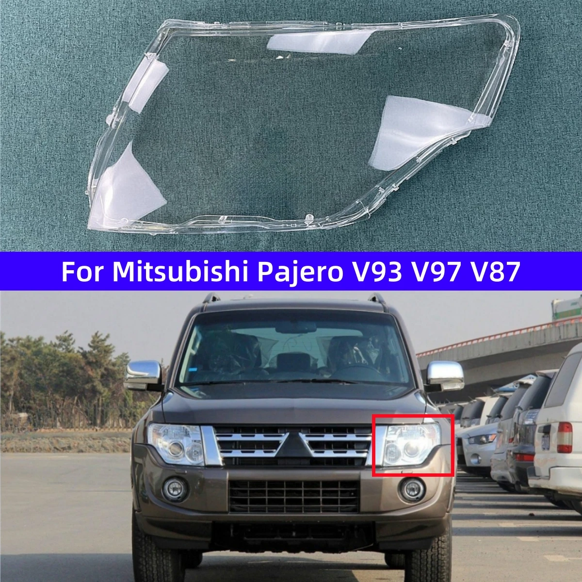

For Mitsubishi Pajero V93 V97 V87 Car Accessory Replace A Transparent PC Headlights Protective Shell