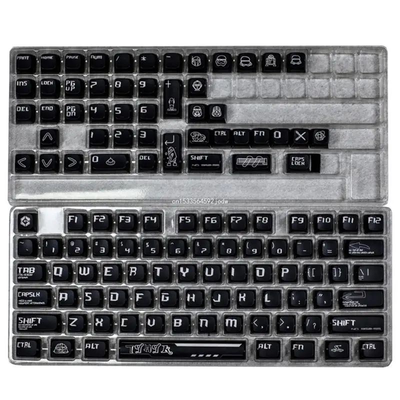 122Keys Keycap Set MDA Black Knight Theme for Mechanical Keyboard Keycaps Replacement Enhances Typing Dropship