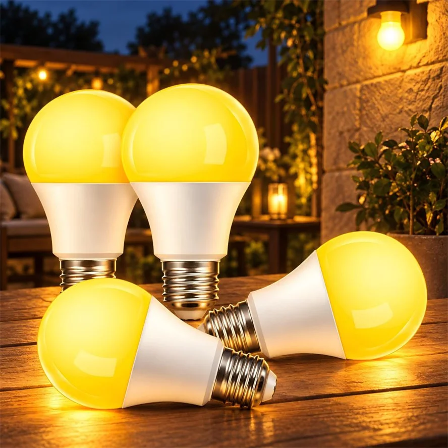 2-1PCS Warm Light A19 Led Sleep Bulb Amber Lamp E27 9/12W AC85-265V Low Blue Outdoors Home Hotel Apartment Homestay Reading Lamp