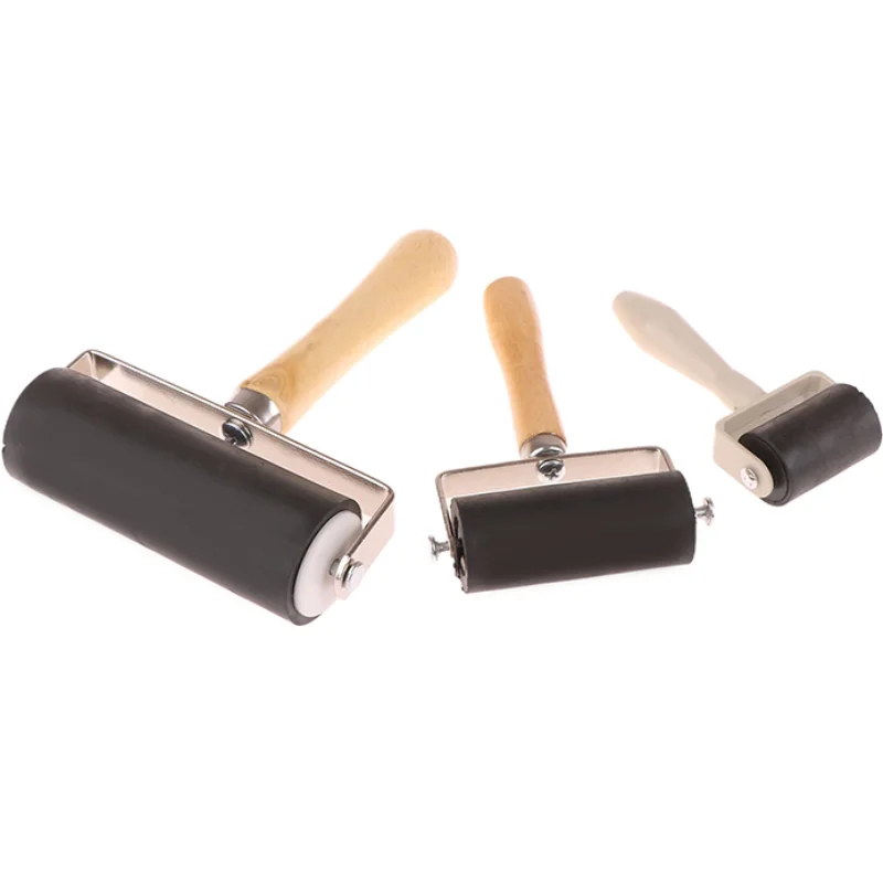 3 Sizes Rubber Roller Brayer Ink Painting Printmaking Roller Art Craft Projects Ink Stamping Tool Paint Roller