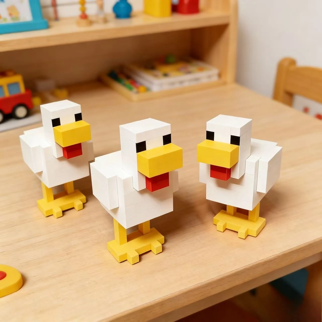 Dreiteiliger Anzug, 3D-Druck-Pixel-Hühnermodell, perfekt zum Dekorieren Ihres Schreibtischs oder Ihrer Wohnzimmer – Detail 4