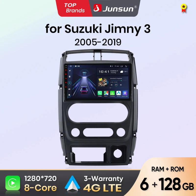 Junsun Android sans fil CarPlay Auto autoradio pour Suzuki Jimny 3 2005-2019 systèmes intelligents DSP SWC RDS GPS FM BT