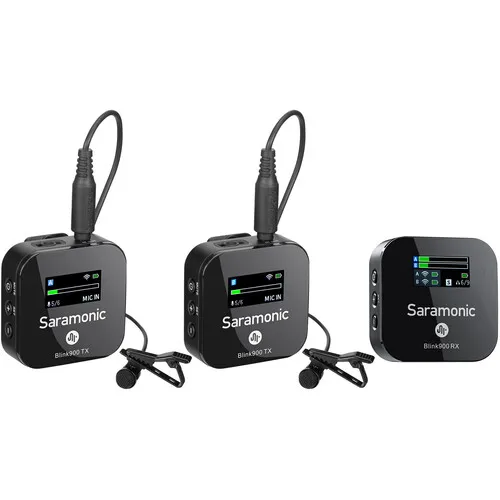 

SARAMONIC 2.4GHz wireless microphone System Blink900 B2 200 meter operating range With 8 hours battery duration