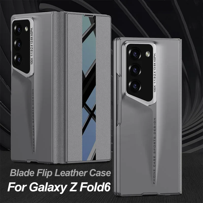 

Blade Armor Leather Fold Case For Samsung Galaxy Z Fold 6 Front Screen Glass Flip Holder Plastic Cover For Galaxy Z Fold 6 Cases