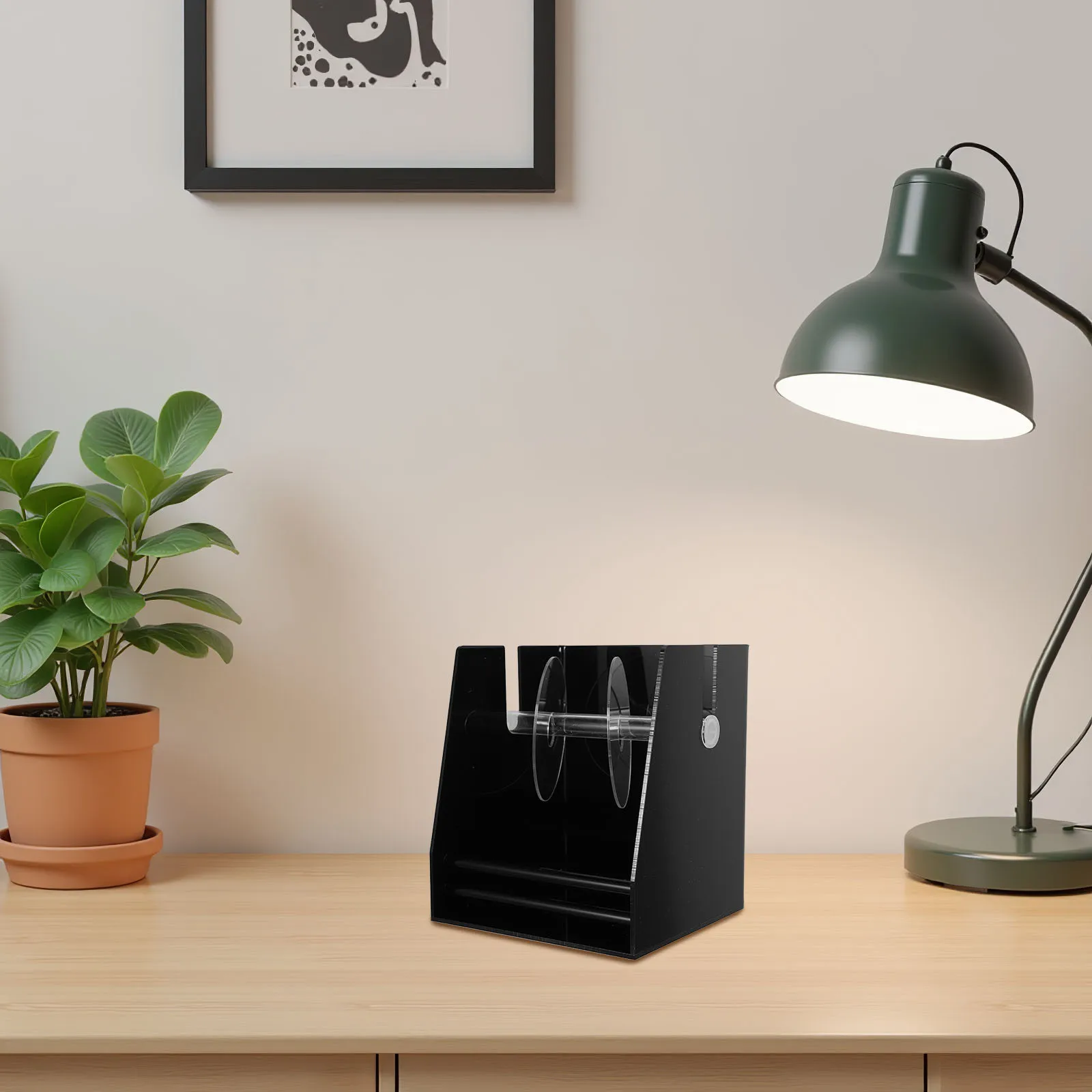 

Label Dispenser 12 Count Heavy Duty Plastic Sticker Roll Holder Smooth Dispensing for Office School Home Organization