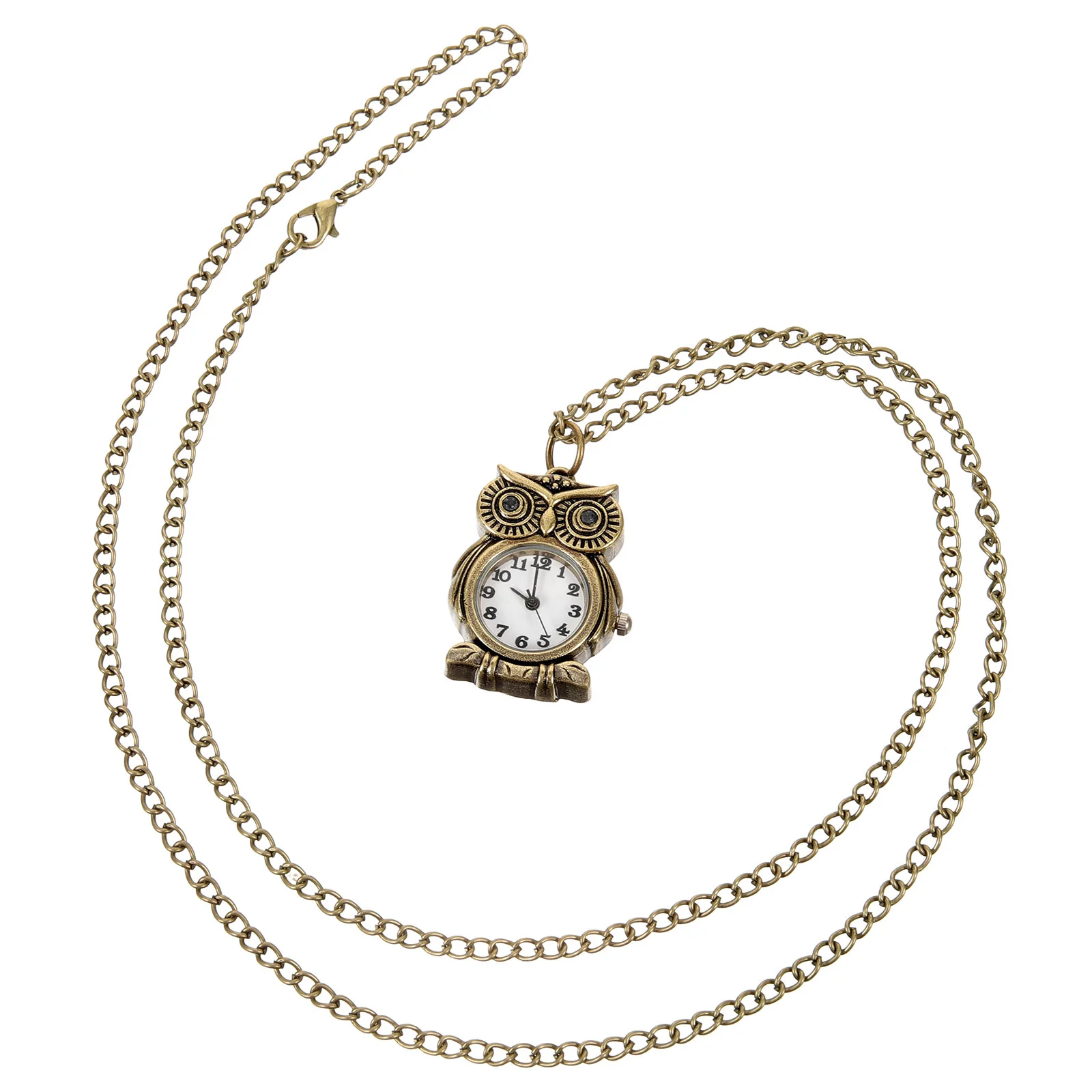 Orologio da tasca con gufo Orologio digitale in metallo vintage per donna Uomo Orologio con ciondolo retrò Accessorio per gioielli creativi