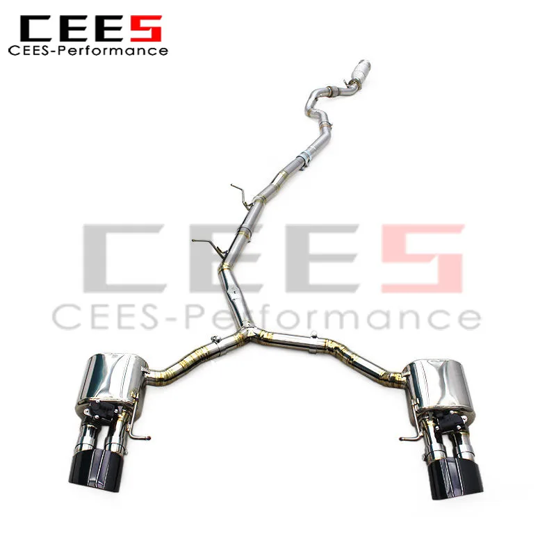 

CEES Catback Exhaust Downpipe 200cell for Audi A4 2.0T 2017-2024 Racing Full Exhaust Pipe Valvetronic Muffler with Valve System