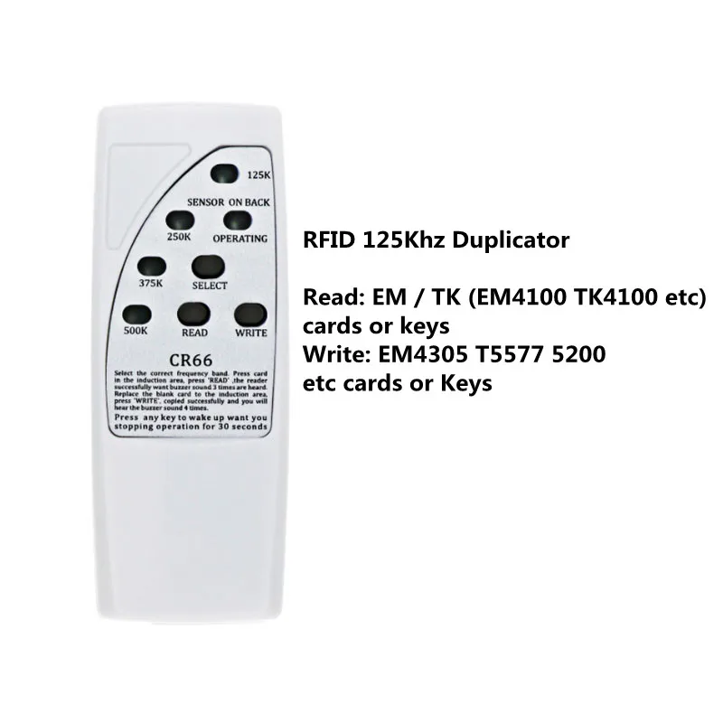 Handheld 125KHz RFID ID Card Duplicator Programmer EM4100 T5577 Reader Copier Duplicator With Light Indicator Door Key Writer