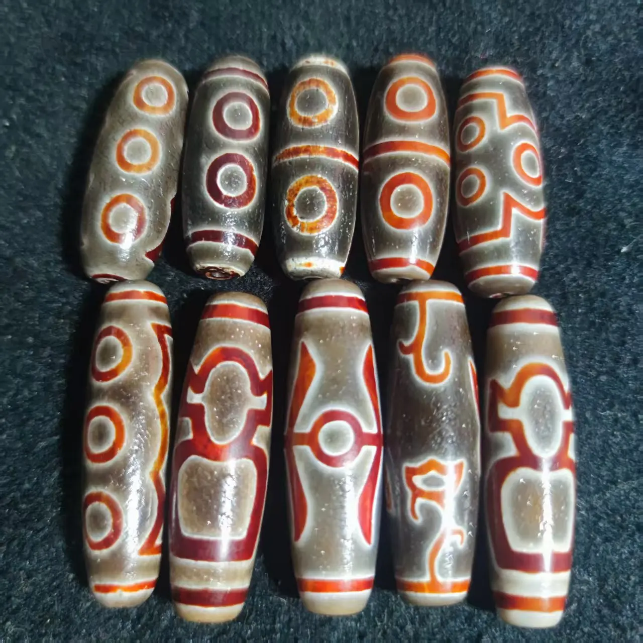 Old and Red  Surface Natural Tibetan Big men LOTUS Dzi Beads High Oil Jadeite Waxy Texture Premium Product