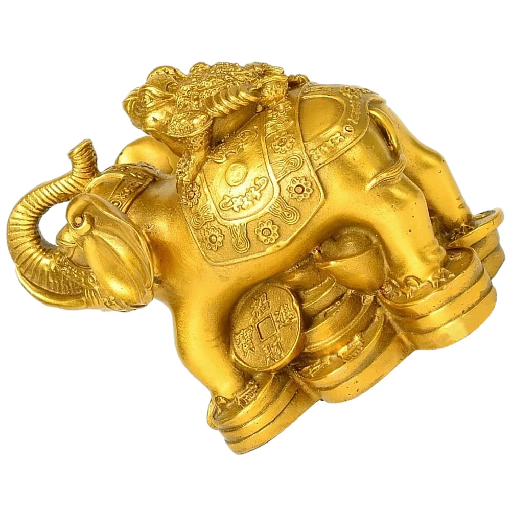 

Animal Photography Prop Elephant Decor Desk Sculpture Furniture Craft Ornament Golden Ornaments Tabletop Office