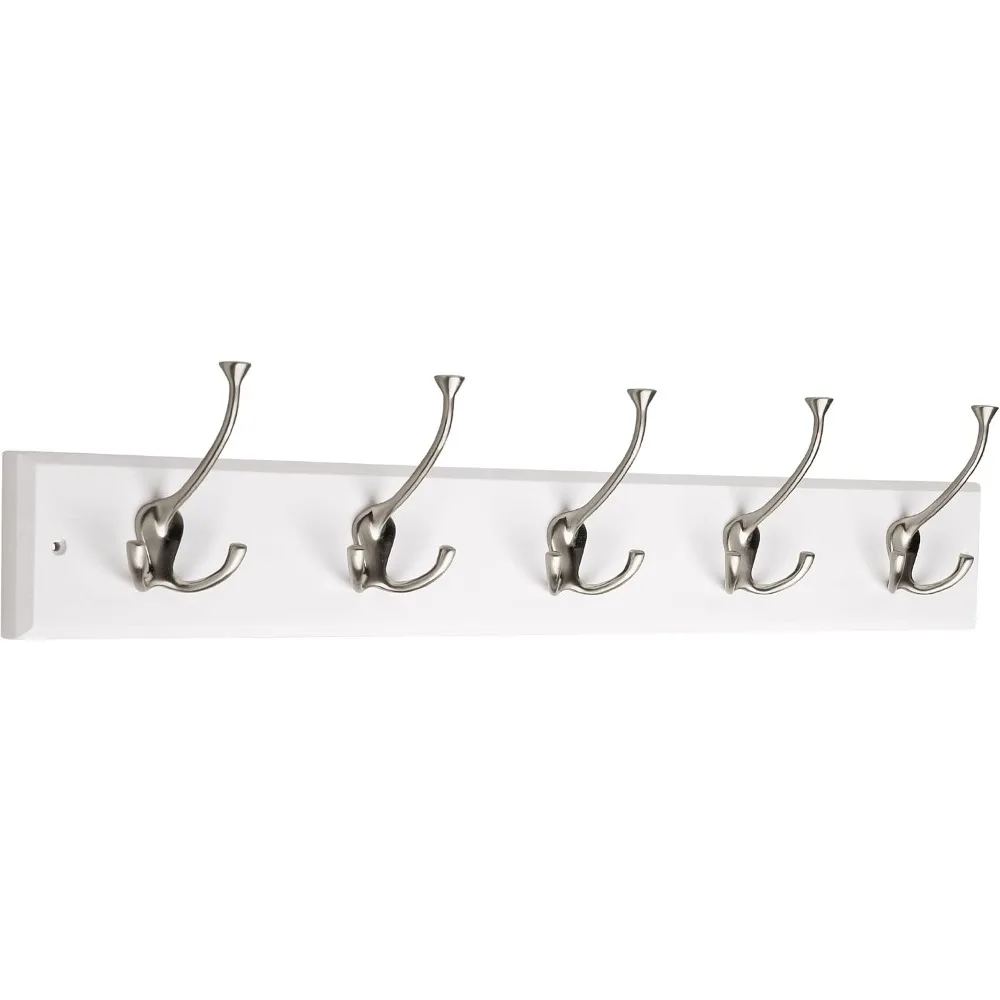 

Wall-mounted coat rack with 5 decorative hooks, 27", perfect for storing backpacks, coats, hats, umbrellas, towels