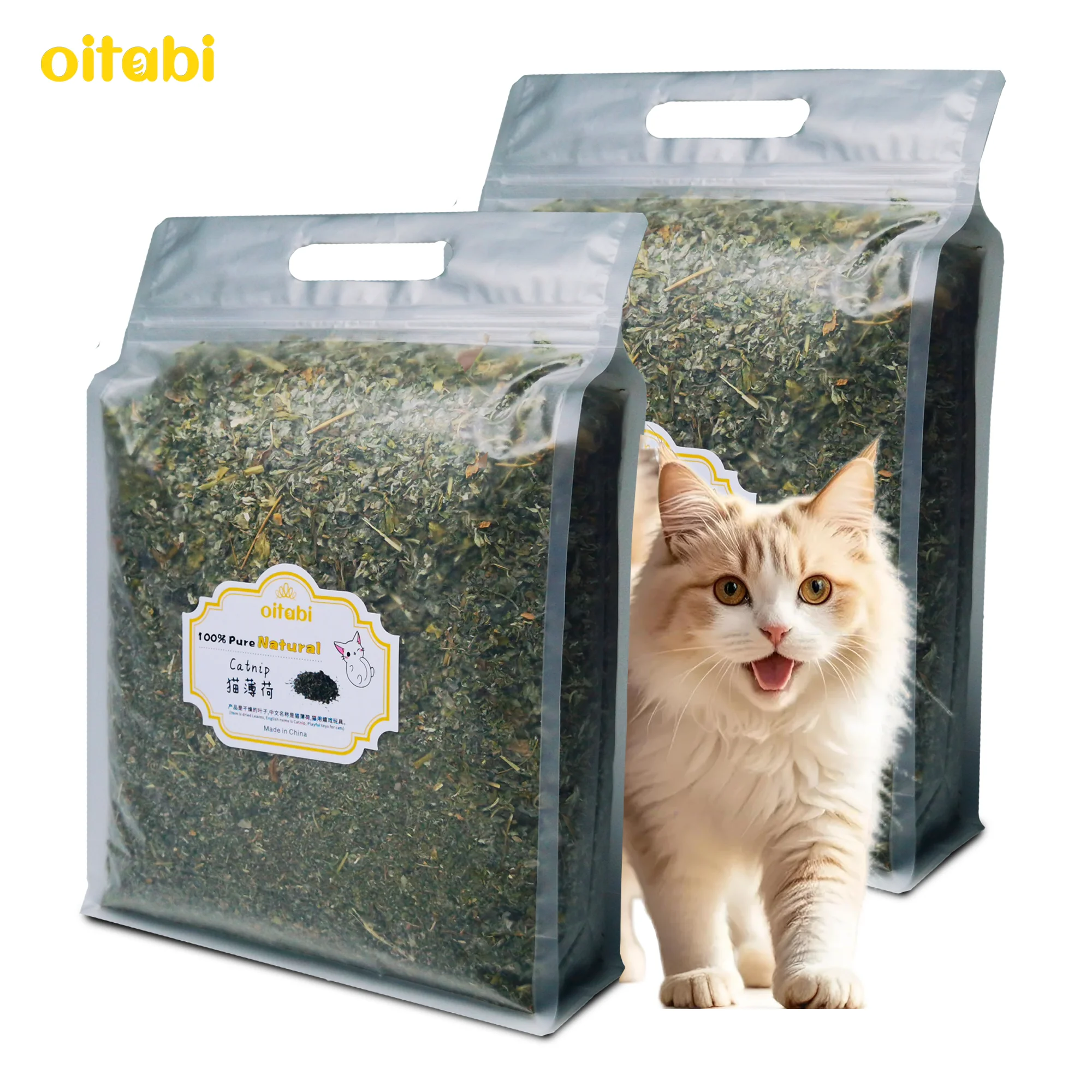 

Oitabi 1000g Pet Natural Catnip for Cats, Premium Catnip Leaf - Potent Catnip Refill for Mice, Fish, Banana & Kicker Toys