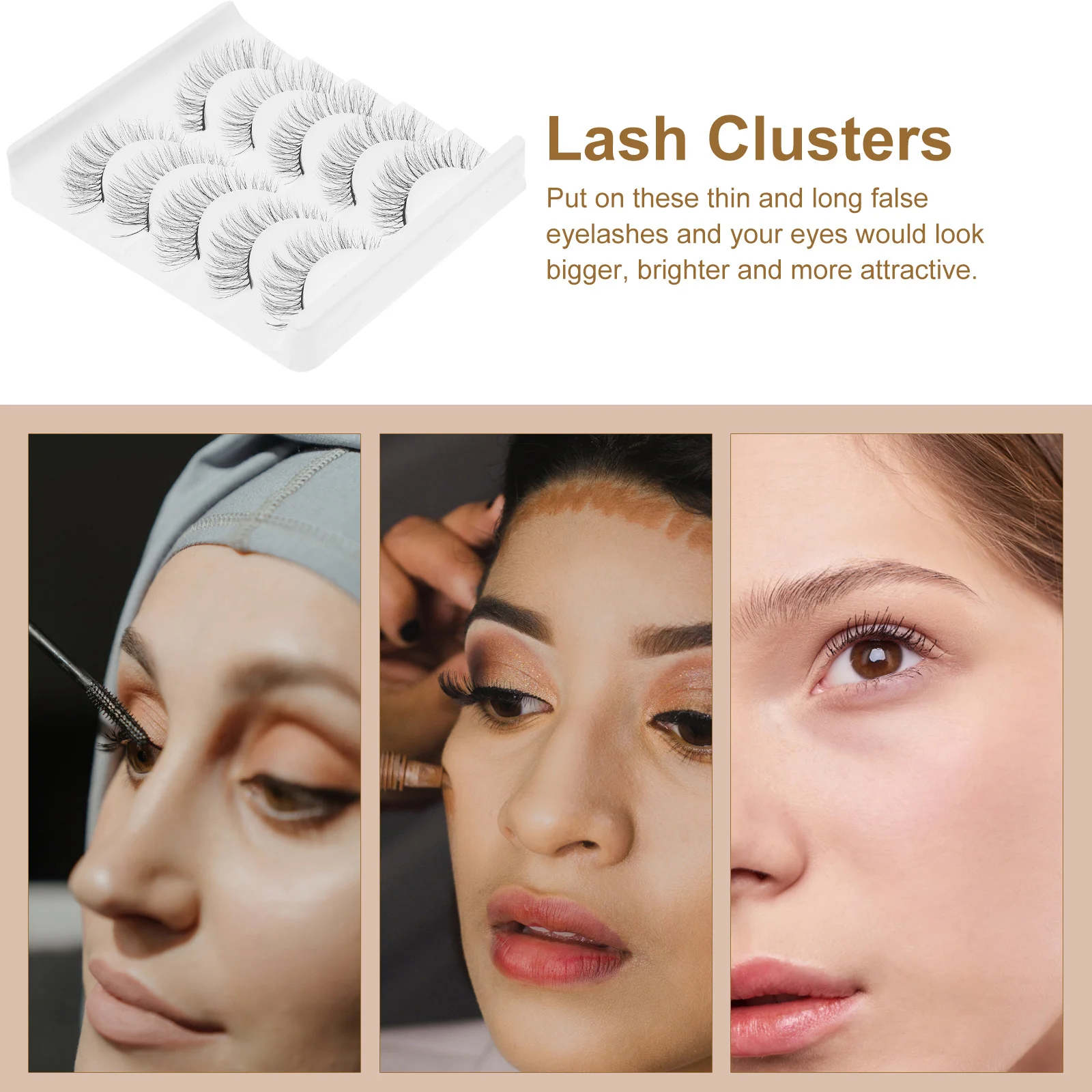 5 pares 3d fibra química cílios postiços estilo natural cílios postiços maquiagem olho beleza realçador para cosplay ocasião de casamento