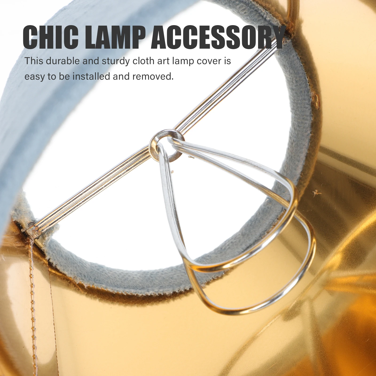 

Elegant Sturdy Cloth Art Lampshade Durable Tabletop Light Cover Chic Desk Lamp Shade Gold Lining E27 Simple Decorative Home