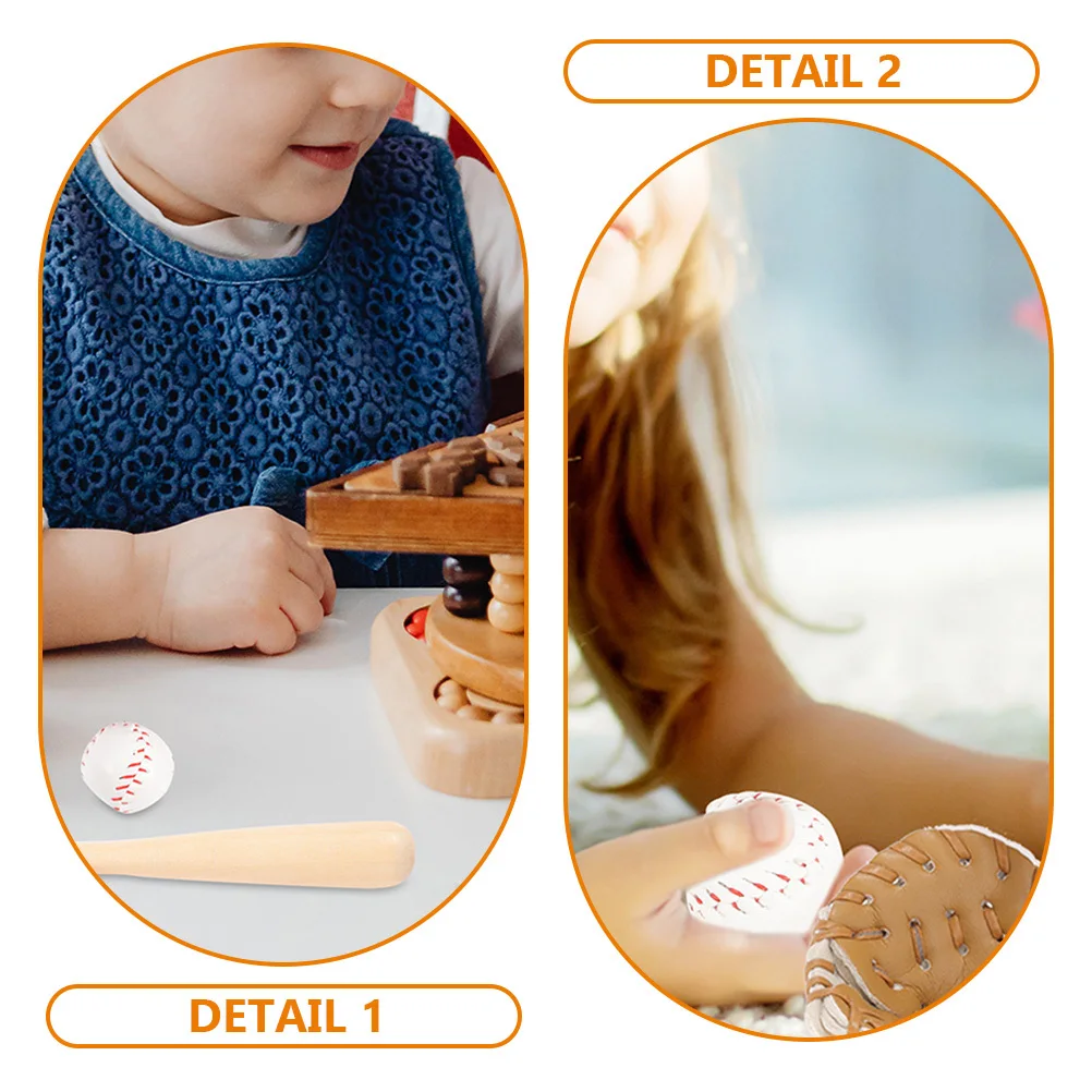 

1Set Mini Baseball Bat Glove Ball Kit Realistic Miniature Baseball Sports for Mini House Decor Creative Pretend Playset