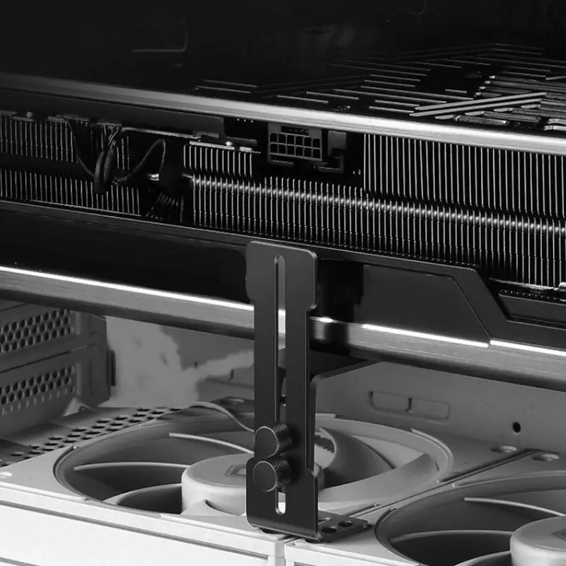 แชสซีสีดํา 12 ซม. ตําแหน่งพัดลมวงเล็บการ์ดกราฟิก 6-96 มม. เลื่อนสแตนเลสปรับได้ป้องกันการหย่อนคล้อย