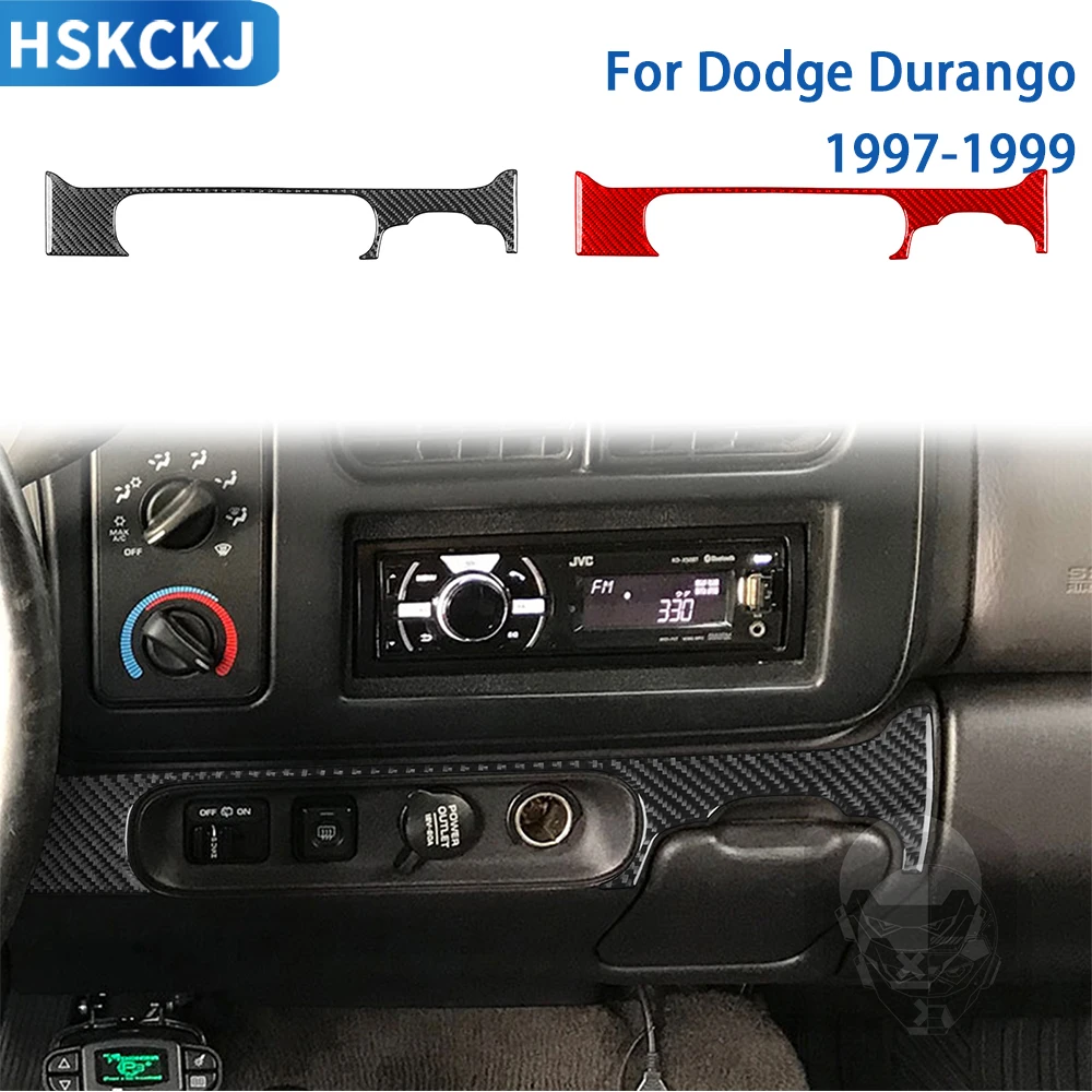 

For Dodge Durango 1997 1998 1999 Accessories Carbon Fiber Car Interior Central Cigarette Lighter Switch Panel Trim Sticker