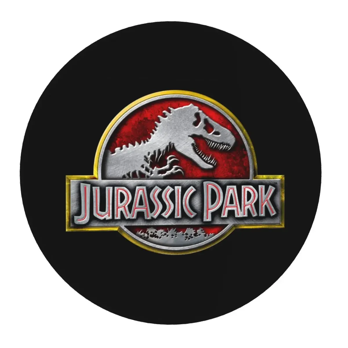 Dinosaurier Jurassic Park Rundes Mauspad, Computertastatur-Mauspad, Gaming-Laptop-Schreibtischunterlage, Büro-Tischmatten