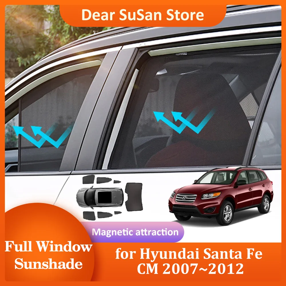 Car Magnetic Sunshade for Hyundai Santa Fe CM 2007~2012 Windshield Curtain Sun Visor Roof Window Sunroof Pad Cover Accessories