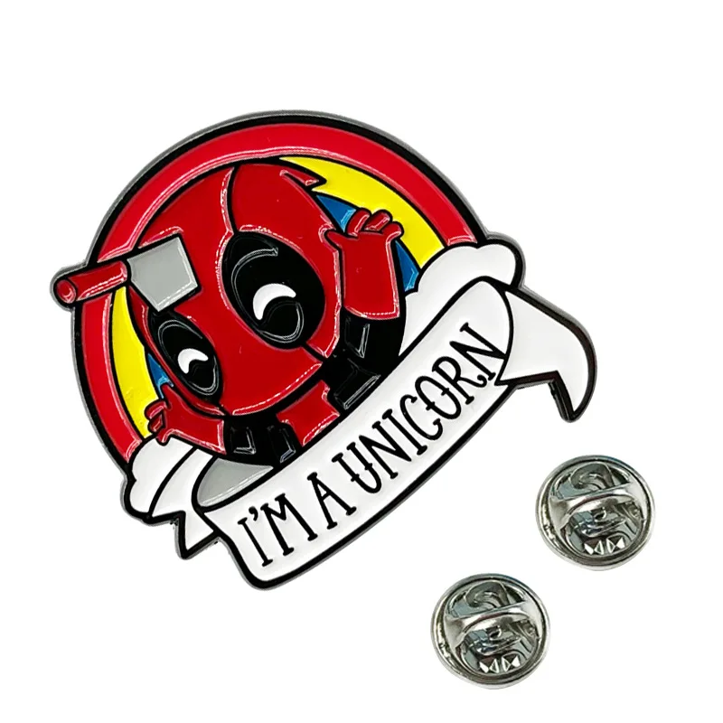 Marvel Cartoon Deadpool Pin Cute Enamel Pin Women's Brooch Jeans Badges Brooches for Clothing Badges Jewelry Accessory Fans Gift