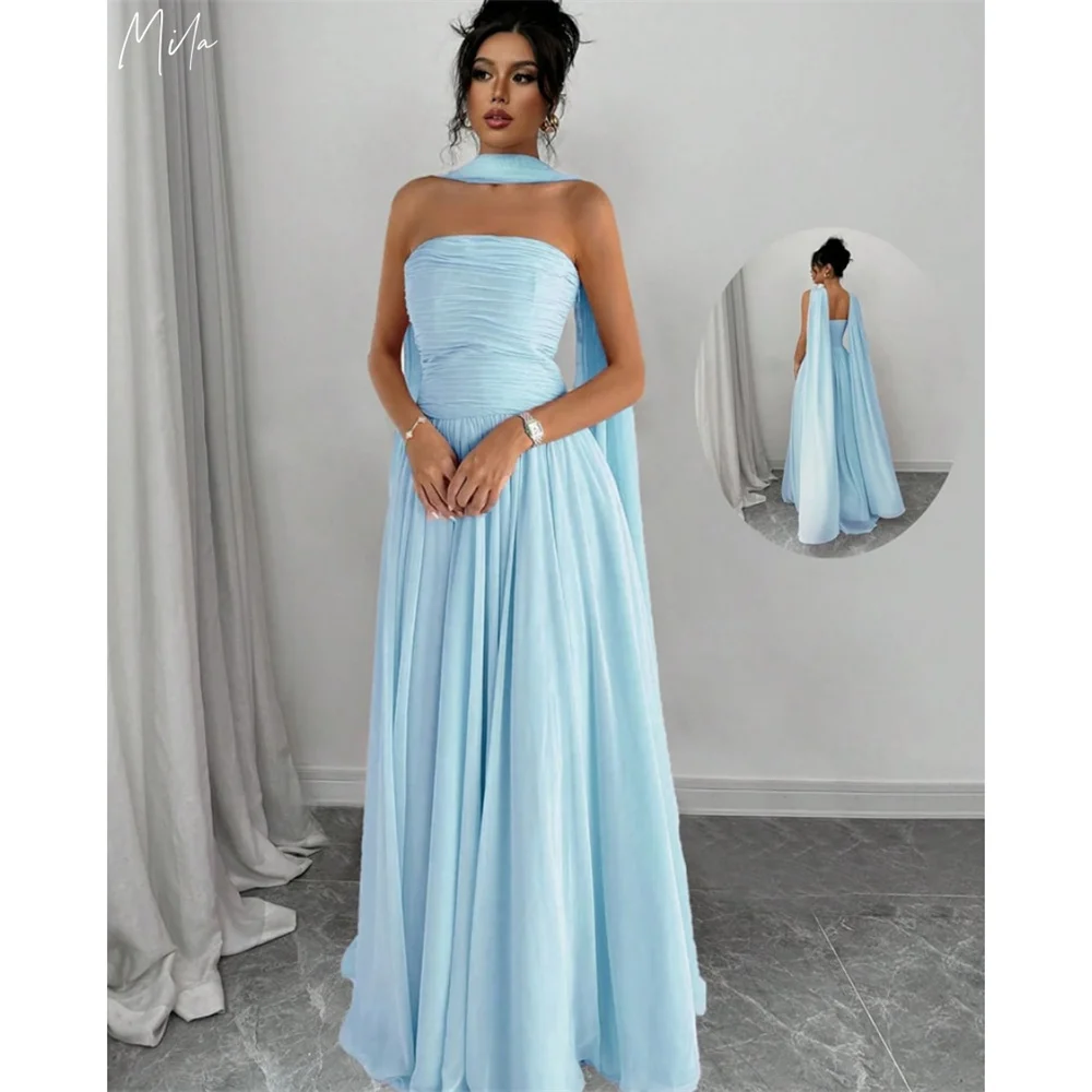 

Mila Sleeveless Simple Prom Dress Customized Strapless Luxurious Evening Woman Dresses Strapless Floor-Length vestidos de fiesta