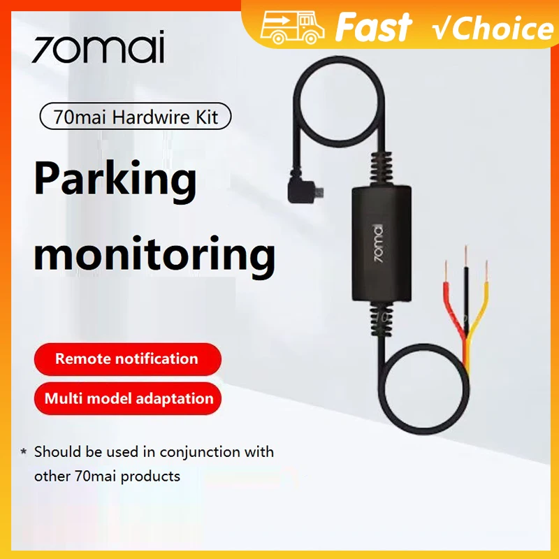 Original 70Mai Parking Surveillance Cable for 70mai 4K A800S WIDE PRO Plus A500 A500S Hardwire Kit for 24H Parking Monitor in Ca