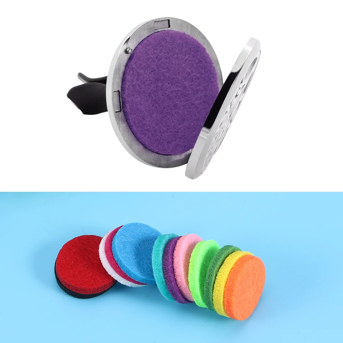 

12pcs Aromatherapy Essential Oil Diffuser Replacement Pads for Locket Necklace Thick Absorbent Reusable Felt Pad Refill