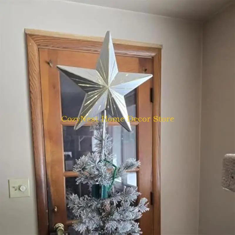 92MF Plastic Star Shaped Christmas Tree Toppers Festival Pentagrams Adornment Parties Decoration for Indoor/Outdoor Use