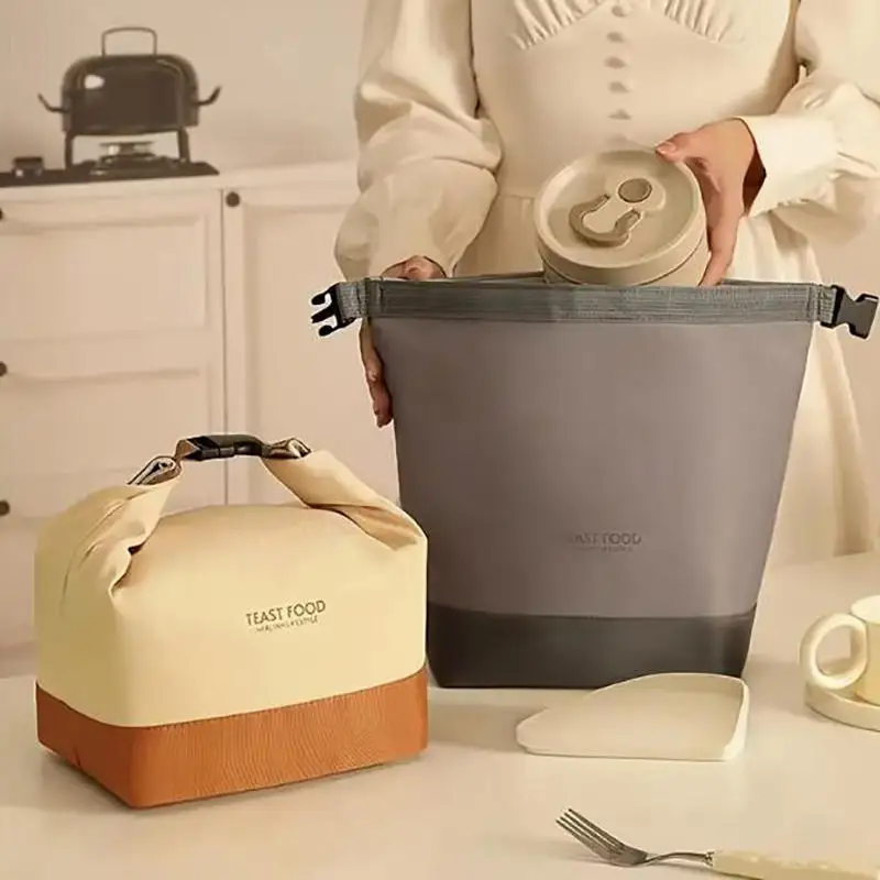 กระเป๋าใส่อาหารกลางวัน กล่องอาหารกลางวันแบบสดใหม่ กระเป๋าเก็บความเย็นแบบกันรั่ว ภาชนะใส่อาหารกลางวัน กระเป๋าใส่อาหารกลางวัน สำหรับทำงาน สำนักงาน ปิกนิก ท่องเที่ยว