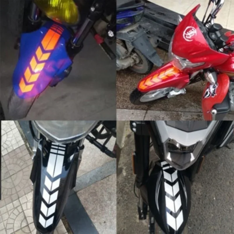 Motorcycle Stripe Arrow Reflective Stickers Safety Warning Fender Paste Waterproof Oilproof Tape Decal