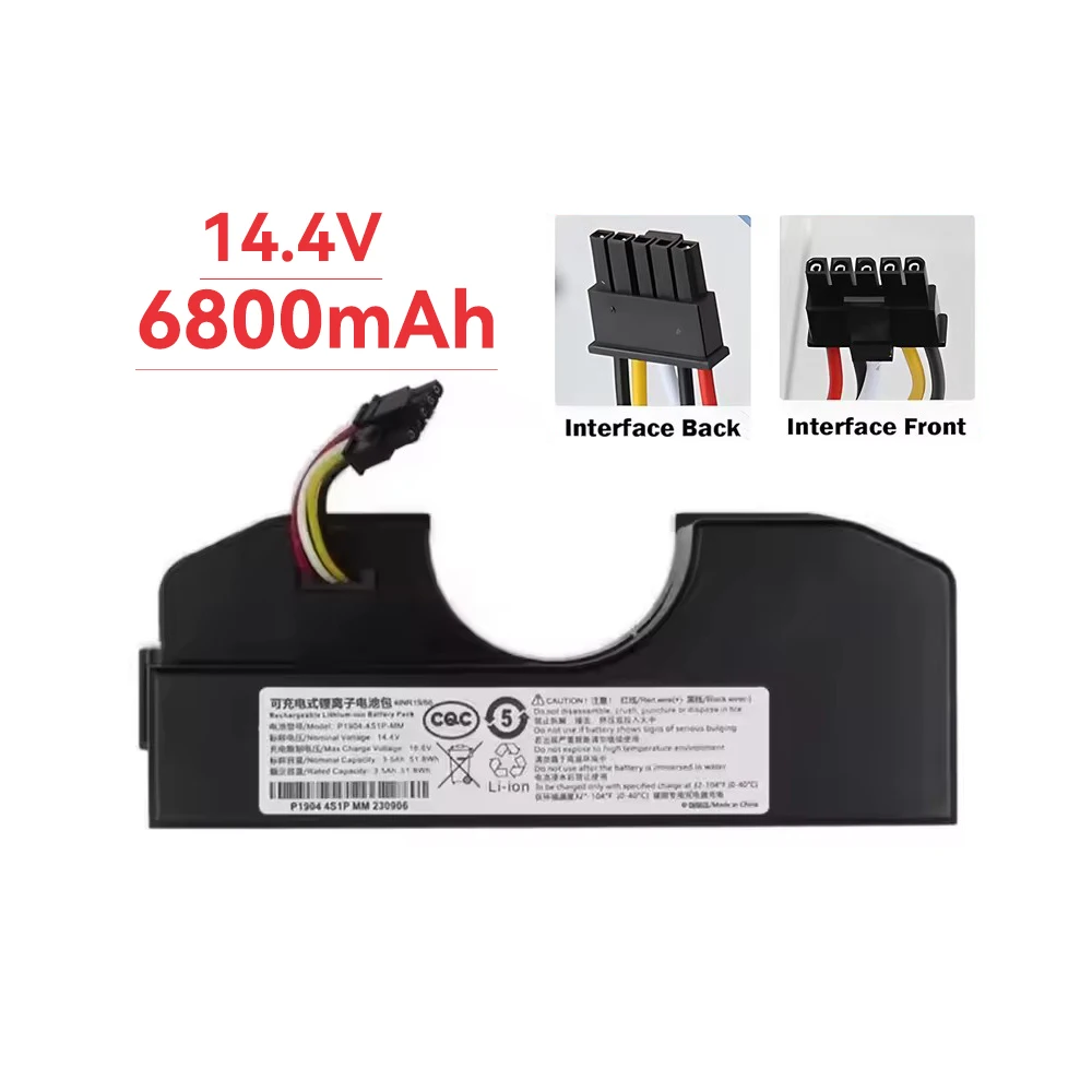 For Cecotec Conga 3090 3091 3092 Robot Vacuum Cleaner  Large Capacity 14.4V 6800mAh Lithium Battery Replacement Backup Battery